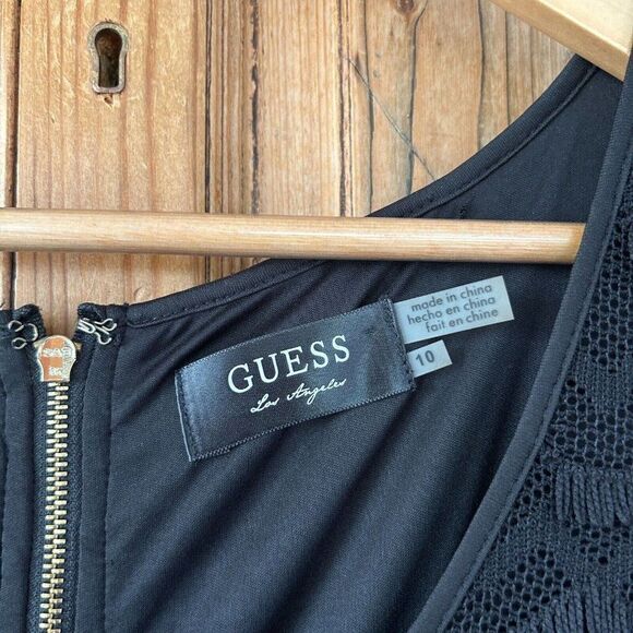 NWT Guess Los Angeles‎ 10 Black Sleeveless Shift Dress - Picture 3 of 10